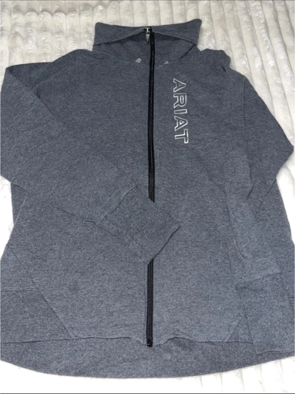 Ariat Womens XL Gray Full Zip Hoodie Jacket - Equestrian Softshell - NWOT -16/18